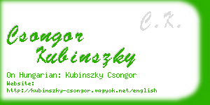 csongor kubinszky business card